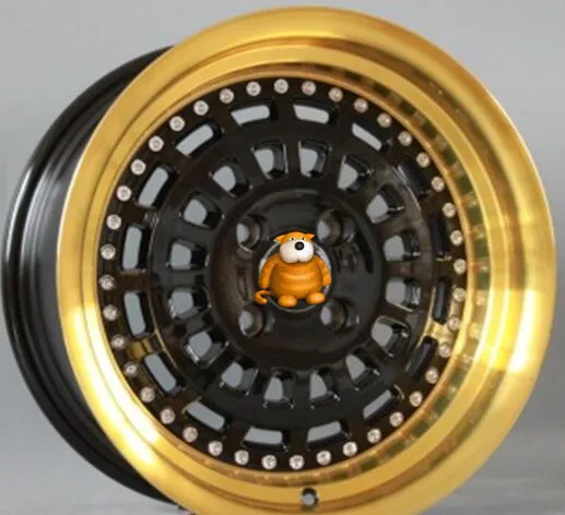 High Performance Gold Vacuum Chrome 15x8 0 15x9 0 4x100 Car Aluminum 