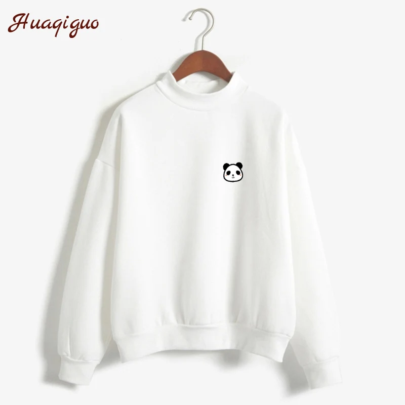 New Autumn Long Sleeve Little Cute Harakuku Kawaii Panda Printed Fleece Thick Winter Sweatshirt Wom