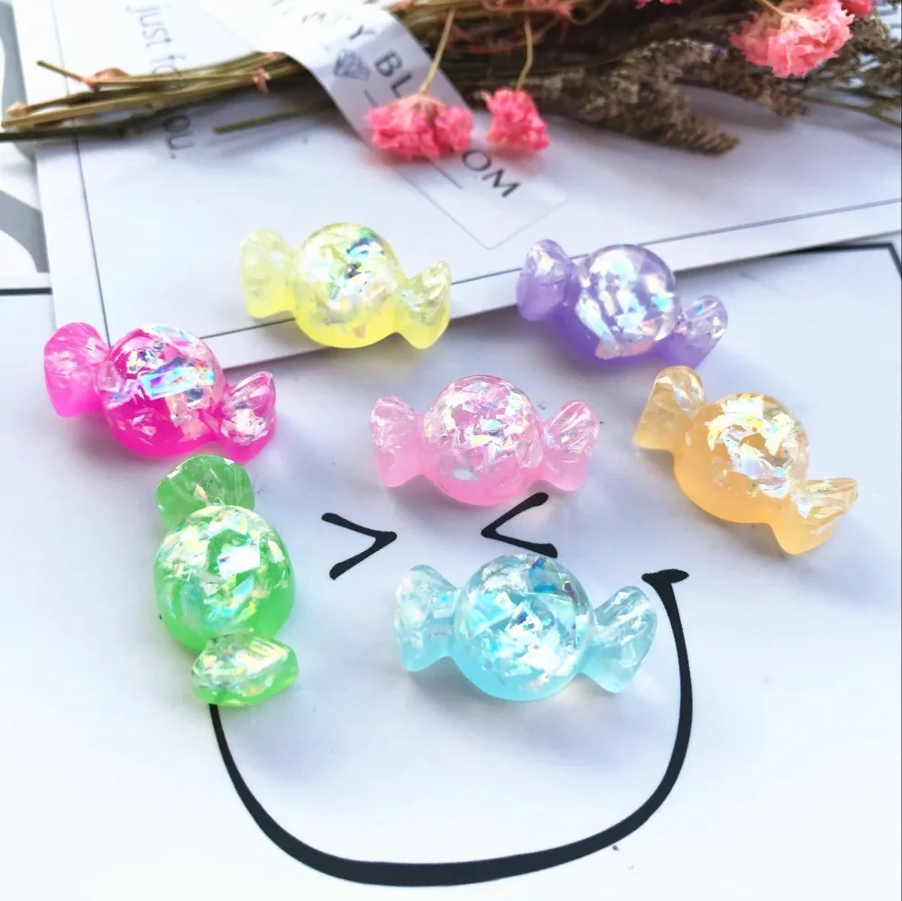 

10pcs/lot flat back Resin candy charms phone protection DIY resin necklaces accessories cabochons pendant