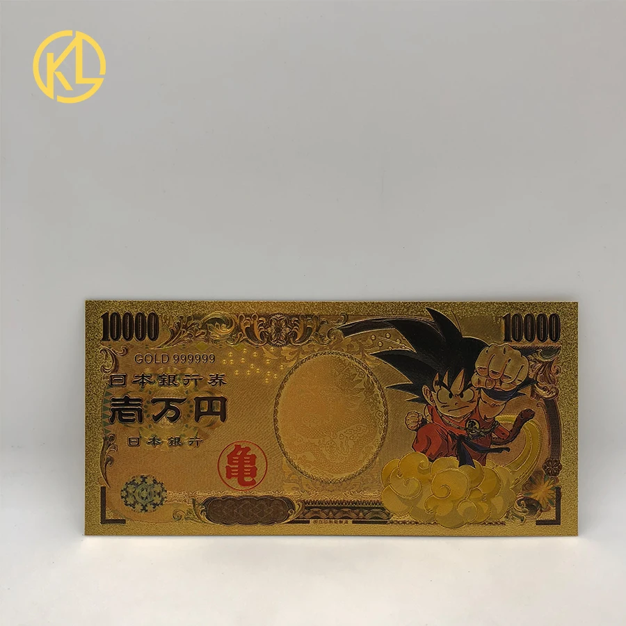 5 новых типов японских драконов из мультфильма Broli Son Gohan Bejita 10000 иен Золотая фольга банкноты с COA рамкой для детей хороший подарок