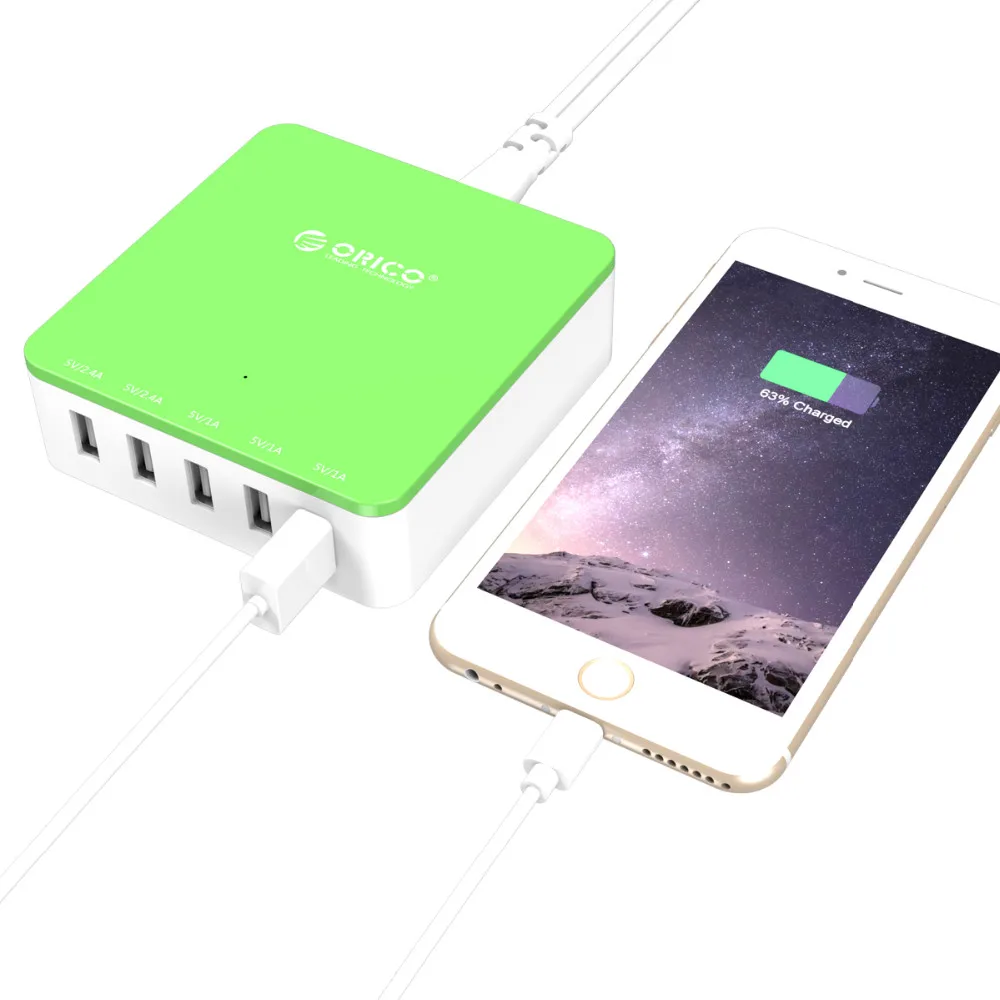 ORICO CSR-5U 5 портов 40 Вт 2.4A Micro USB Смарт путешествия настенное зарядное устройство для телефона/Pad/iphone 7/6s6