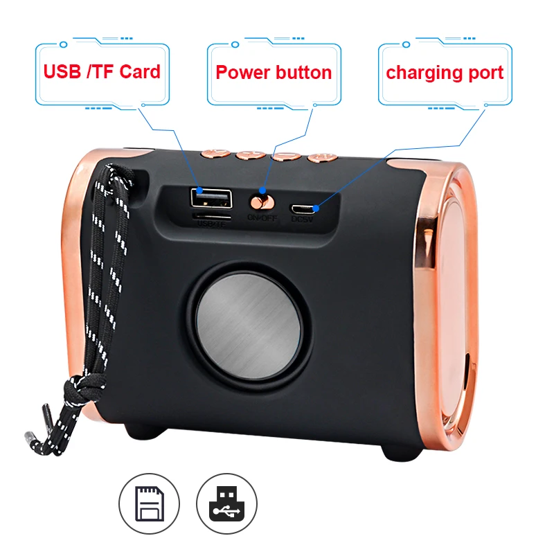 Lefon bluetooth динамик портативные беспроводные стереодинамики звуковая коробка для