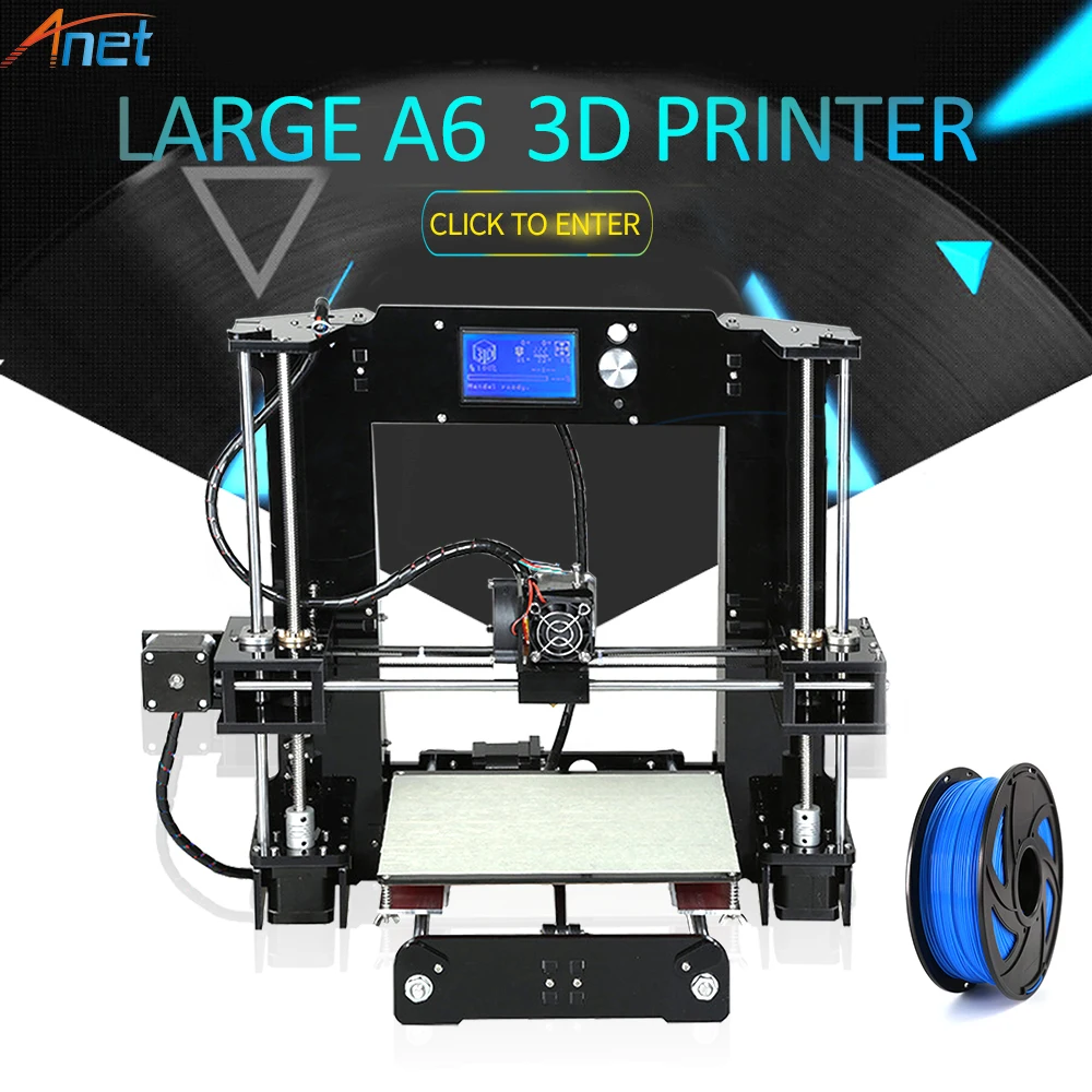 Anet A6 A8 3D Printer Kit Big Size 220*220*250mm/220*220*240mm Large Printing Size Hotbed with Filaments+8G/16G SD Card+Tools Anet A6 A8 3D Printer Kit Big Size 220*220*250mm/220*220*240mm Large Printing Size Hotbed with Filaments+8G/16G SD Card+Tools