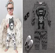 NEW Infant Baby Boy Long Sleeve T-shirt+Pant Kids Spring Autumn Outfits Set Toddler Monster Suits Baby boys Girls Clothes