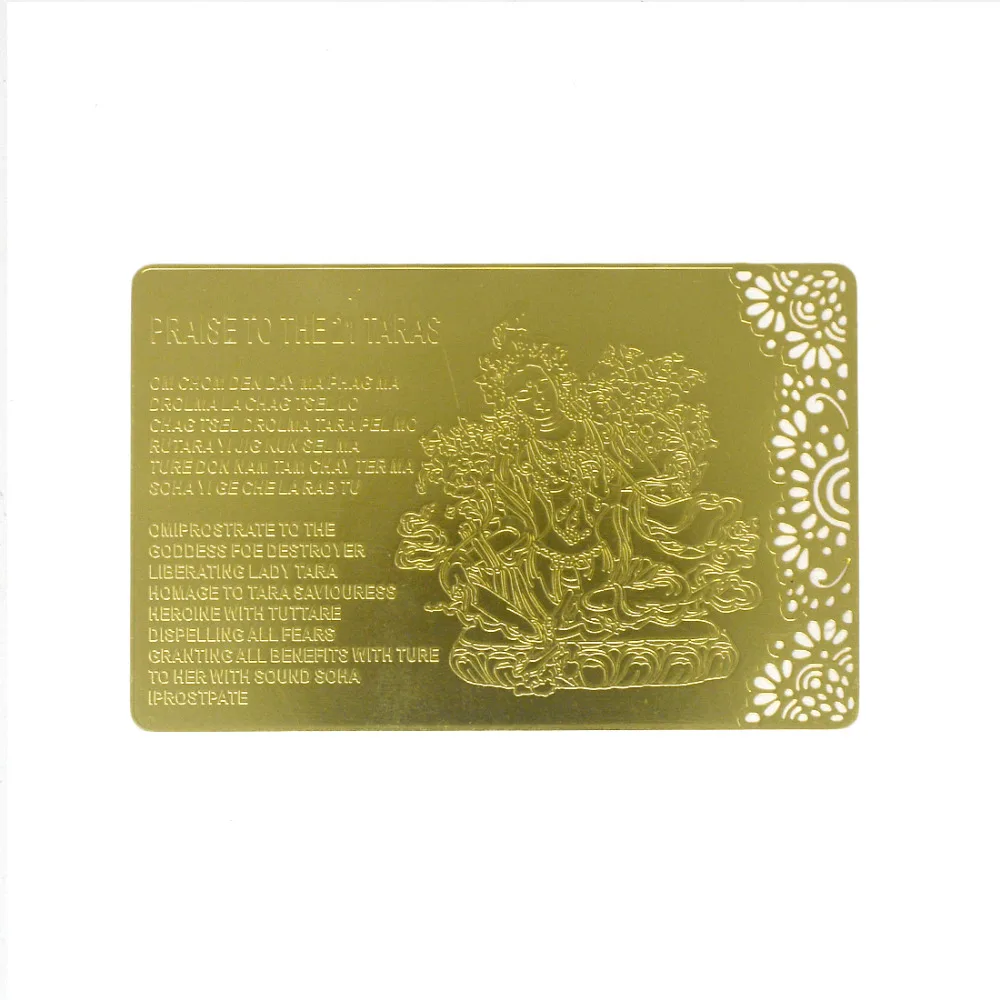 

Feng Shui Praise to 21 Tara Gold Card W Red String Bracelet W3670