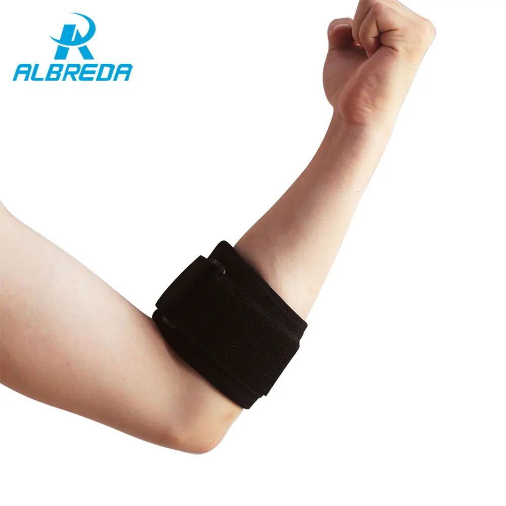 

ALBREDA 1p Adjustable Tennis Elbow Support Pad Basketball Football armband Compression Guard Strap elbow Pads Protect sport safe