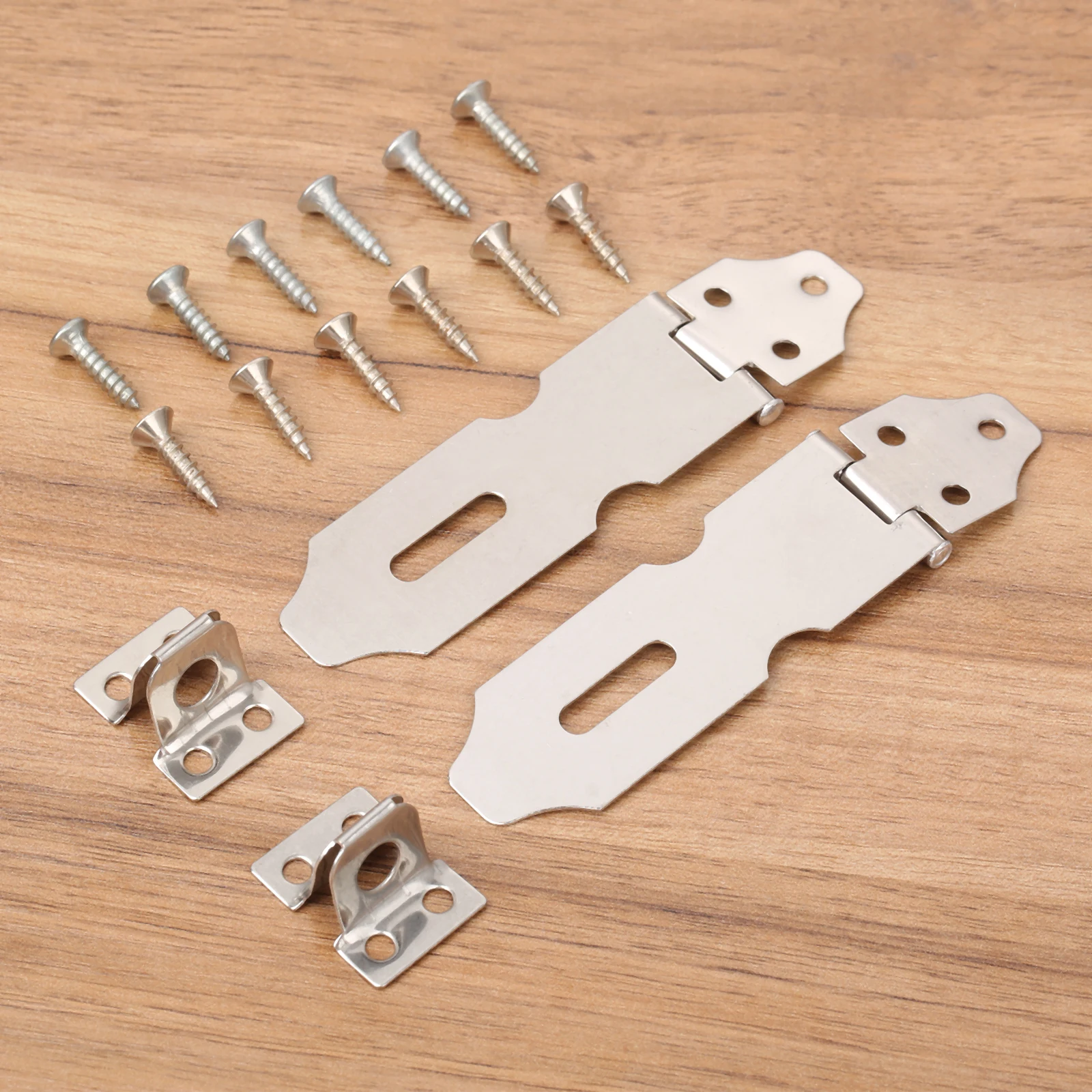 DRELD 2Pcs 3 Inch Home Drawer Door Stainless Steel Padlock Latch Hasp