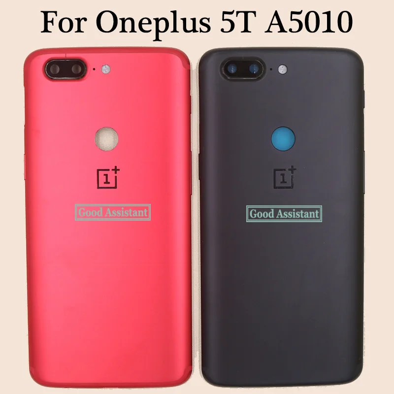 5,5 дюймов, черный/красный цвет, для Oneplus 5T Global 1+ 5T A5010, задняя крышка, крышка, корпус, чехол, заднее стекло, запасные части