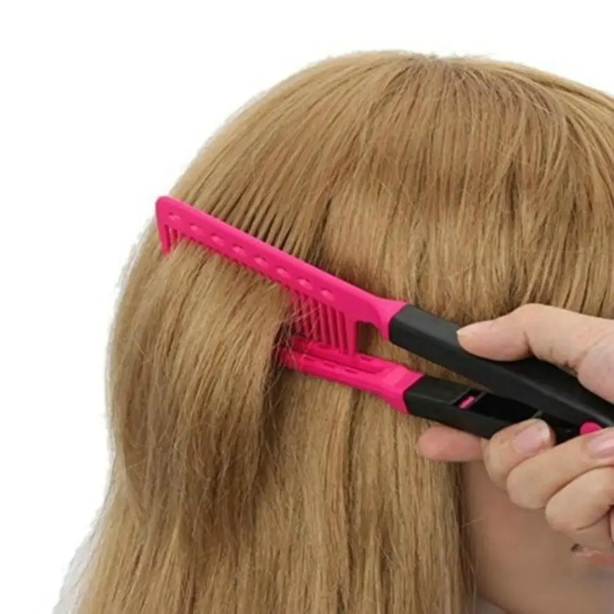 1pc Straight Hair Comb V Type Hair Straightener For Women Men Hair