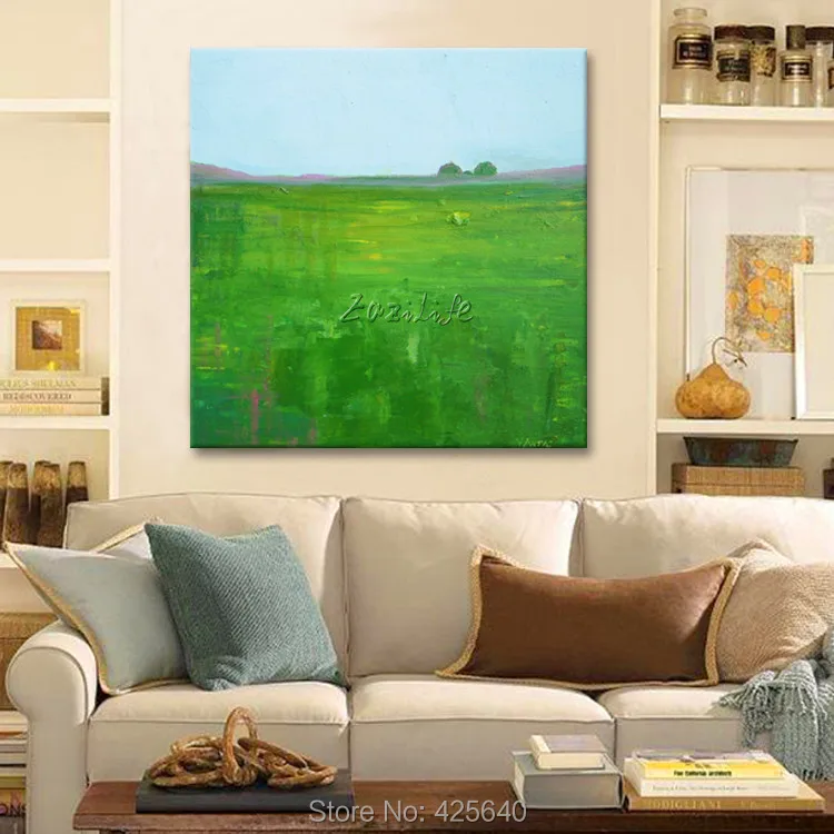 Grass Green Acrylic Paint Home Decdsoration Oil Painting on canvas