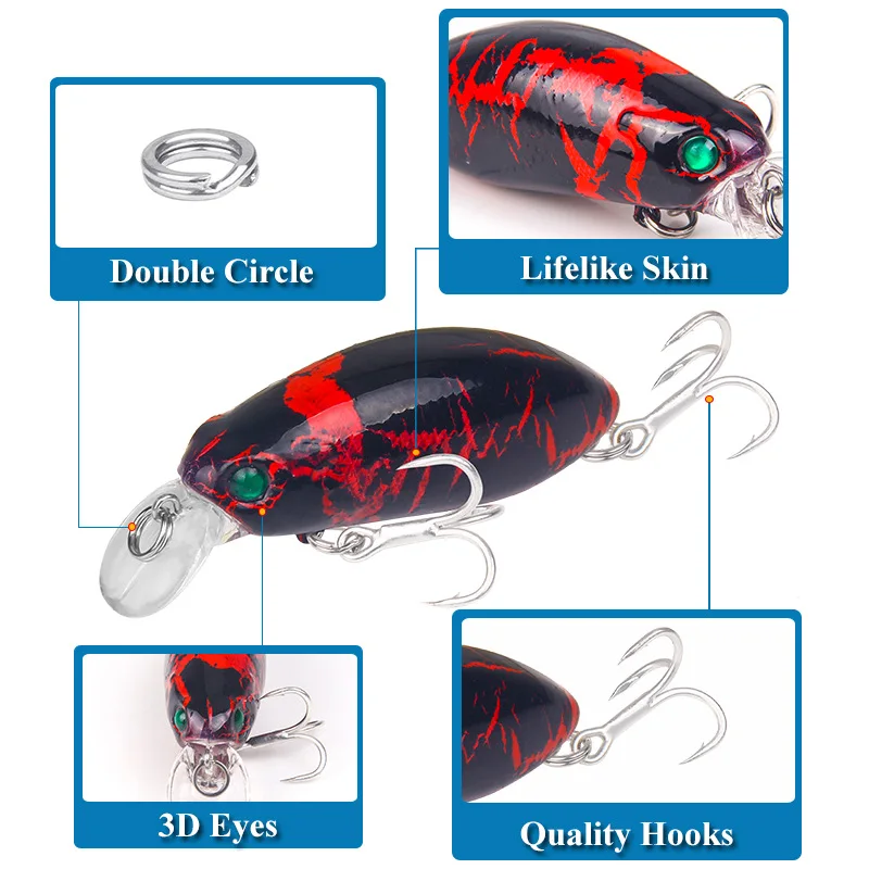 1 шт. искусственная приманка Реалистичная кожа 11 г 6 см Crankbait рыболовная приманка погружающаяся вобблеры Карп Рыбалка на щуку приманка для рыбы