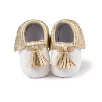 

Boys Girls Soft PU Leather Tassel Moccasins Toddler Infant Unisex Moccasin Bow Shoes