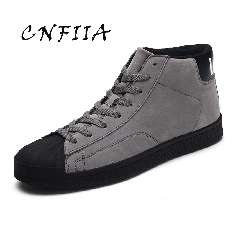 

CNFIIA Men Fur Footwear Mens Boots Casual 2018 Winter Autumn New Gray Brown Black Fashion Boots Male Designer Lace Up Shoes
