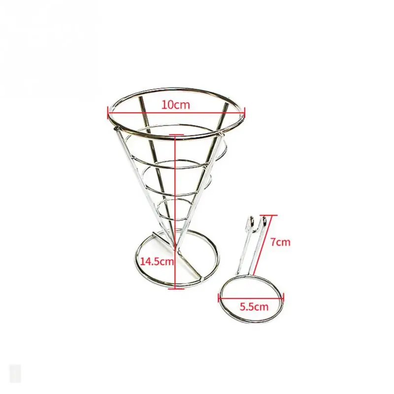 Нержавеющая Сталь французская подставка для картофеля фри конусообразная Корзина держатель для фри рыбы и чипов и закусок
