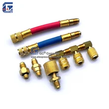 A/C кондиционер коллектор преобразования латунь адаптер шланг набор R134a R12