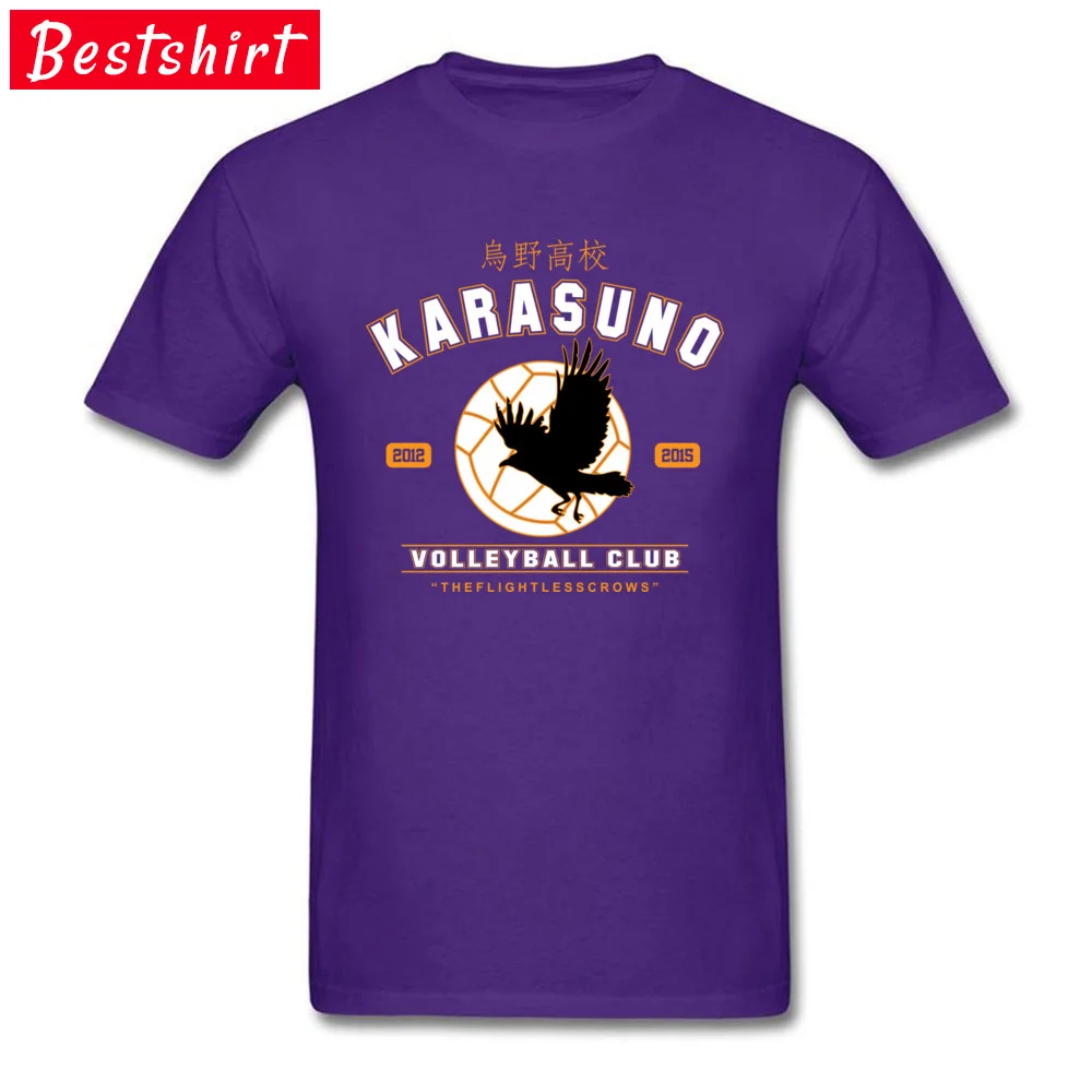 Tops Shirt Karasuno Clothing Shirt Summer/Fall New Design Design Short Sleeve 100% Cotton Crew Neck Men Top T-shirts Design Karasuno purple