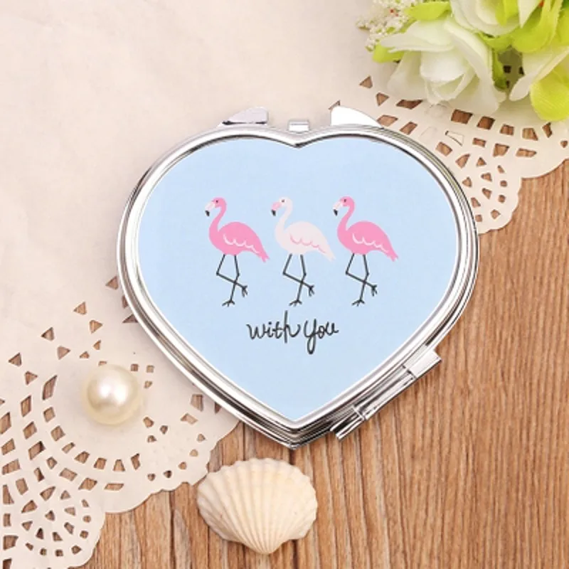 

Small lady with makeup makeup mirror mini portable folding small mirror double mirror