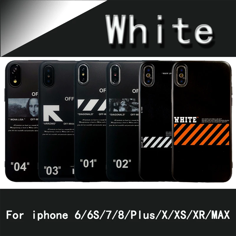 

Fashion Suprem Brand Off Simple White Letter Stripe Arrow Phone Case For iphone 6 6S 7 8 Plus X XS XR MAX Soft Cover Coque Funda