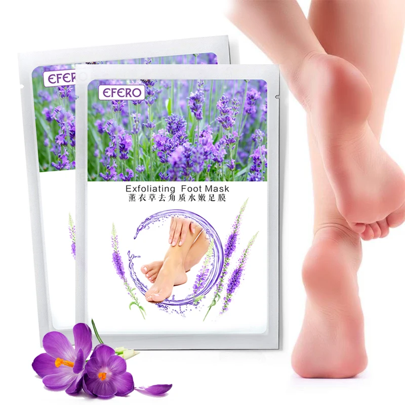 

EFERO 12pc=6pack Exfoliating Foot Mask Peeling Spa Socks for Pedicure Baby Feet Mask Remove Dead Skin Anti Crack Heel Foot Cream