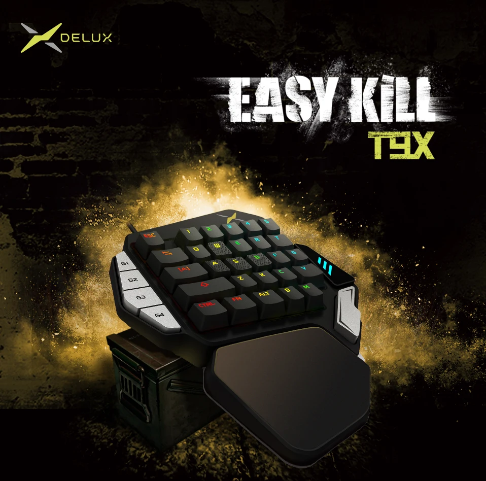 DELUX T9X Wired RGB Backlight Gaming Keyboard M625 Wired Mouse DPI 4000 Light Gamer PC Gaming Mice Keyboard Combos for computer