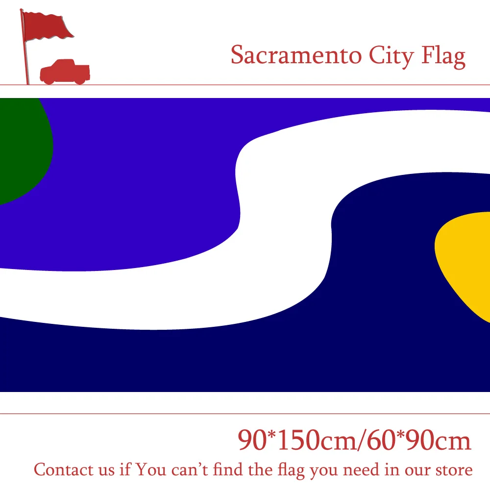 US Sate of California Sacramento City Flag 3x5 Feet Custom Printing