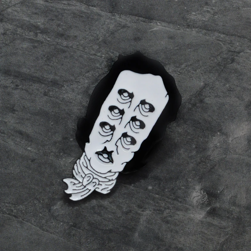 Multiple Punk Face enamel Pin Badge Dark Sentiments Multi-eye Sandy Danny Lapel Brooches for Women Men Abstract portrait Jewelry