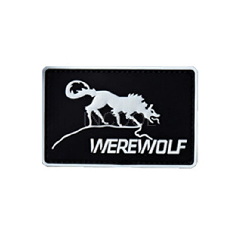 3D PVC Wolf Morale Patch Tactical Emblem Badges Hook Rubber Patches For
