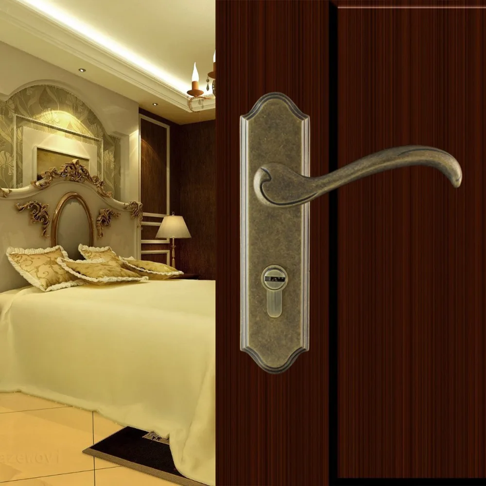 Изысканный медный спальня дверная ручка блокировки бытовой немой высокая- класс сразу европа пункт Suochang