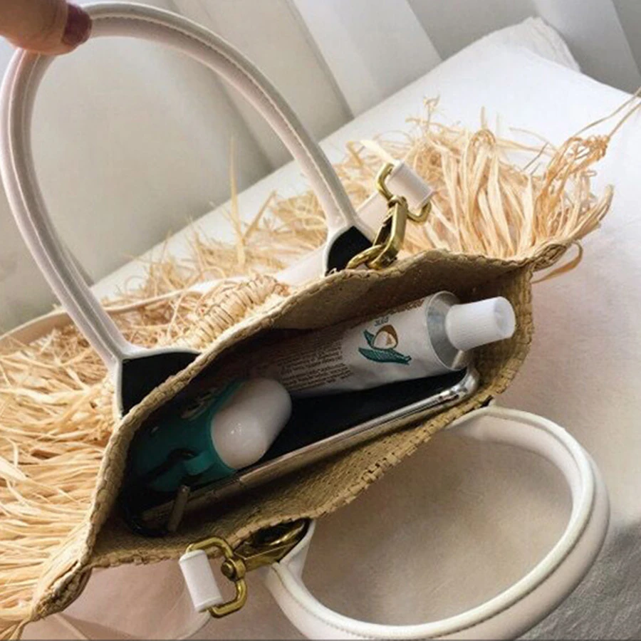 Casual Letter Printing Straw Women's Handbags Retro Fan-shaped Grass Shoulder Bags for Women Summer Wild Beach Bag Ladies Purses