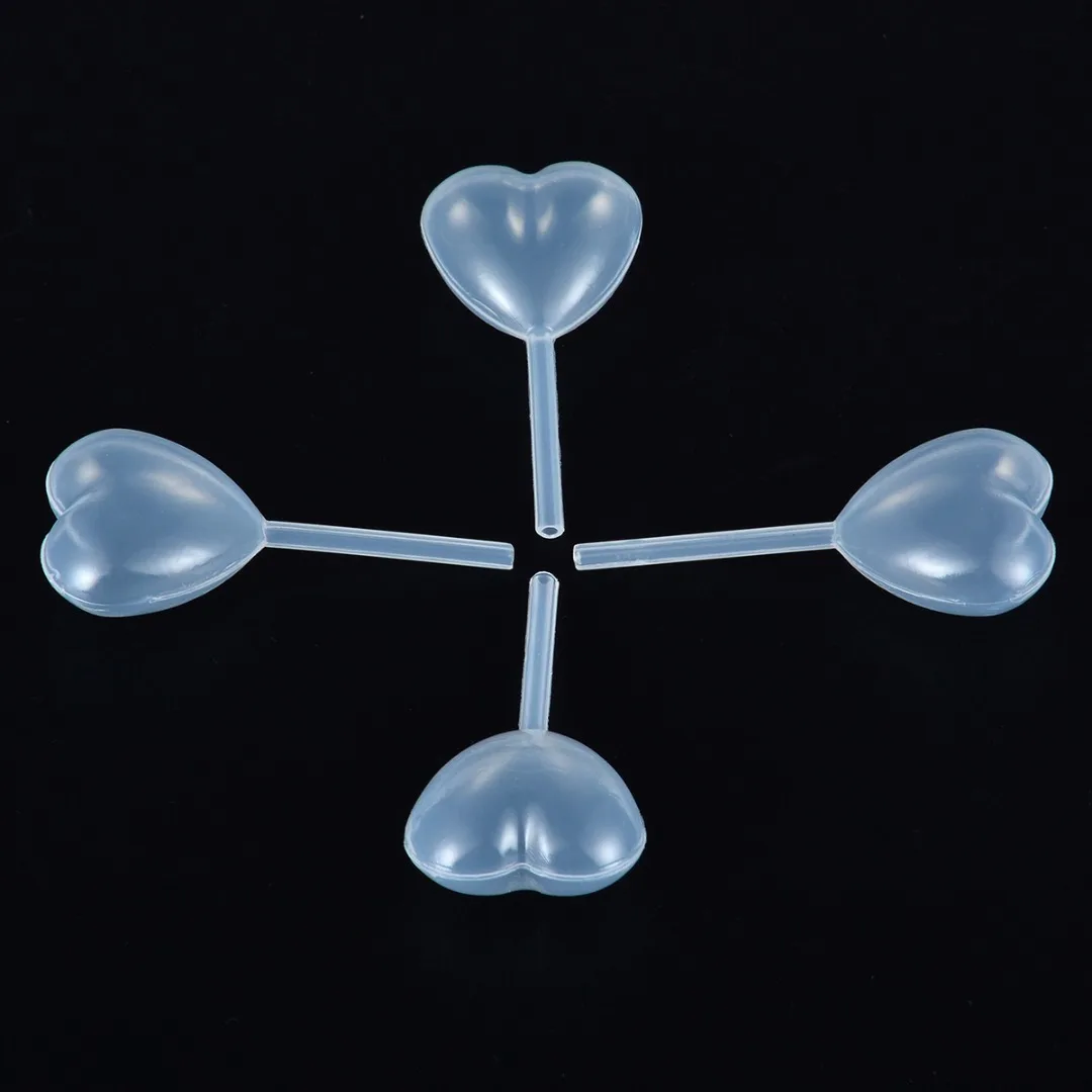 50pcs 4ML Plastic Pipettes Transparent Heart Shaped Eye Dropper Squeeze Transfer Oil Tool DIY Cupcake Ice Cream Home Supplies