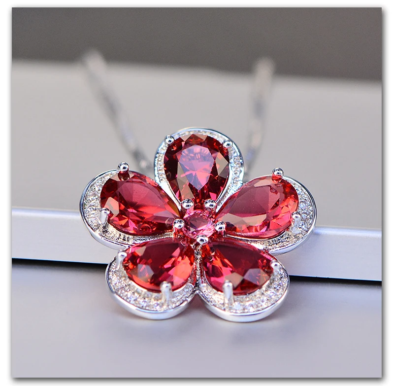 Austria-Swarovski-crystal-red-flower-wedding-penant-necklace_04