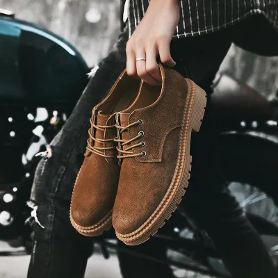 Dos Inglaterra Sólida Com brown 2018 Botas Sapatos De Camurça Tendência Cor Cinto Khaki Moda Retro Novos Juventude Ferramental Homens black SzqSI
