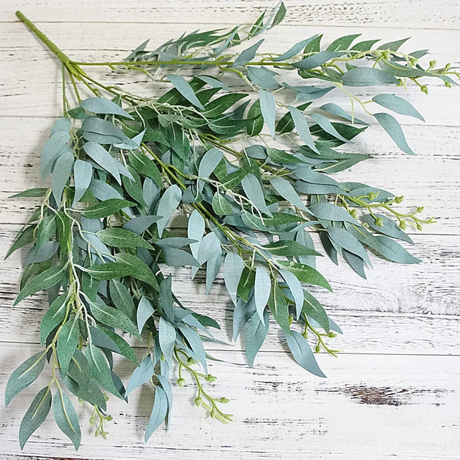 

artificial leaves bouquet fake willow jungle wedding backdrop decoration christmas faux foliage vine party home decor plant Xmas