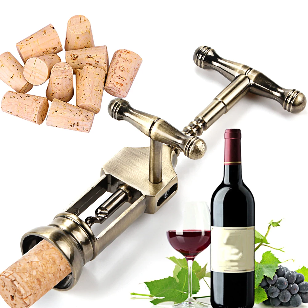 1 piece Zinc Alloy Wine Opener Rotary Lever Retro Bottle Corkscrew