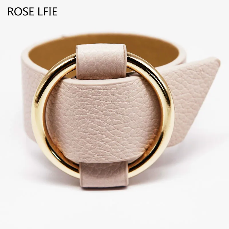 Женский широкий браслет из ПУ кожи разноцветный в стиле панк 2018|Браслеты| |