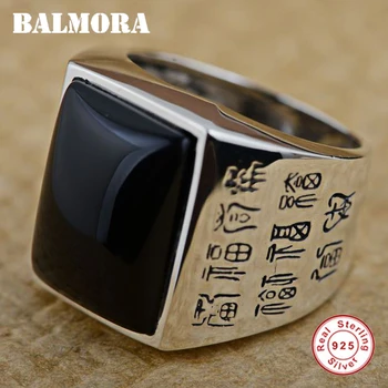 

BALMORA 100% Real 925 Sterling Silver Rings for Men Gift Thai Silver Ring Ethnic Blessed Jewelry Anillos US size 8-12.5