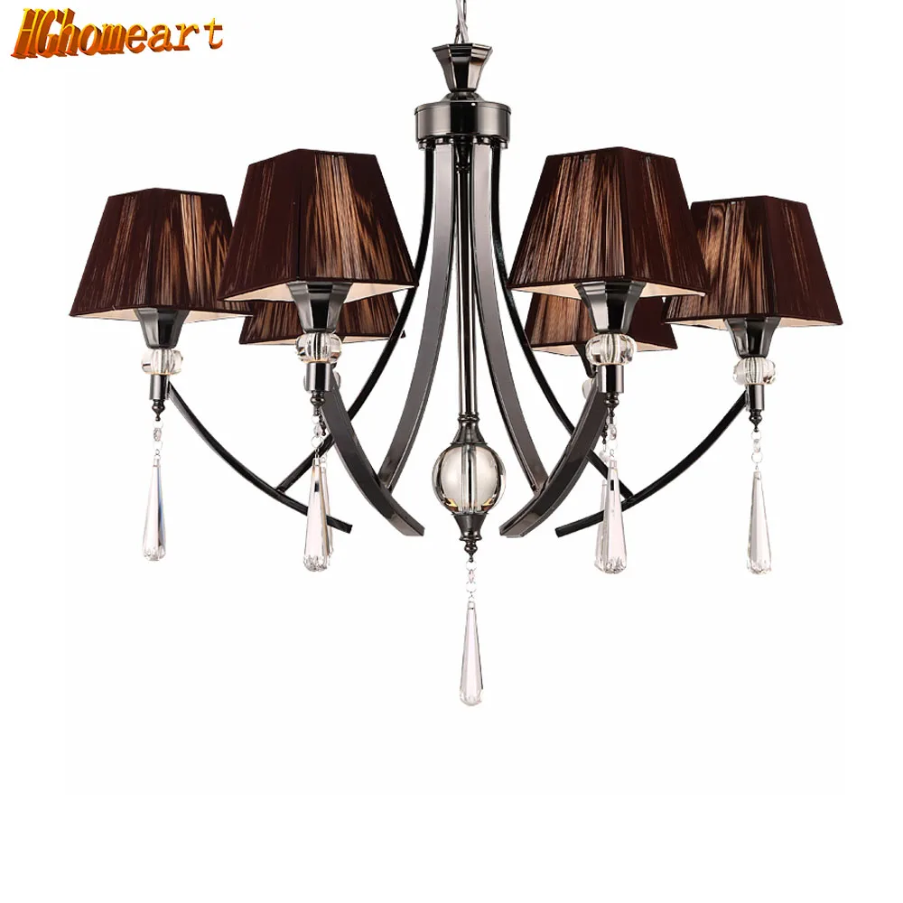 

HGHomeart Black Modern Crystal Chandelier 110V/220V LED Lamp Nursery Iron Chandeliers Baby Shine Lighting Luster Design