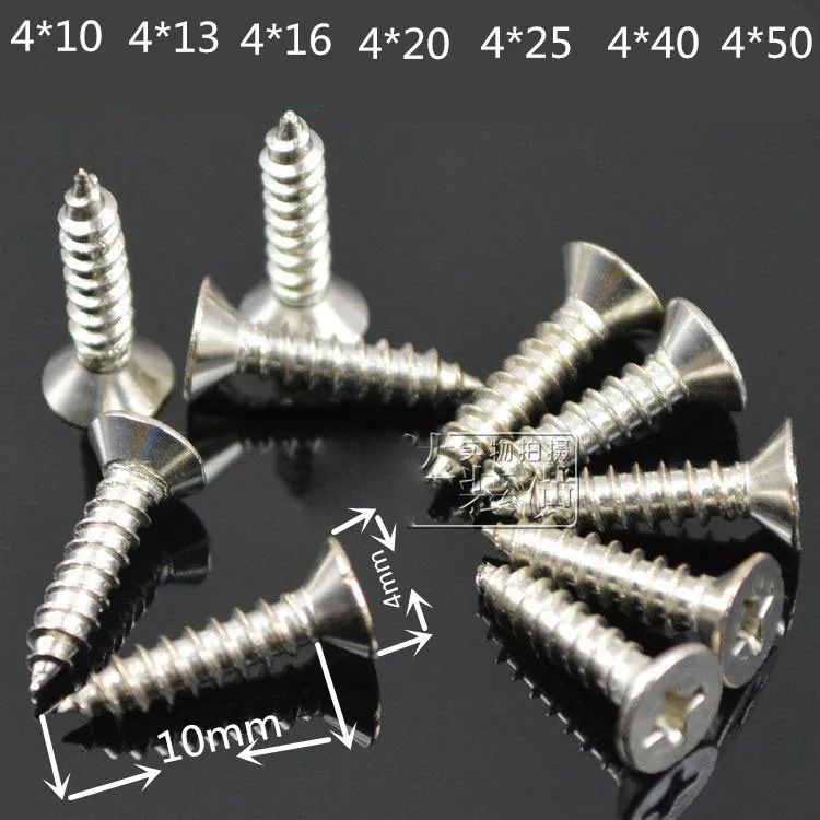 6 size Stainless steel screw self tapping screws countersunk head