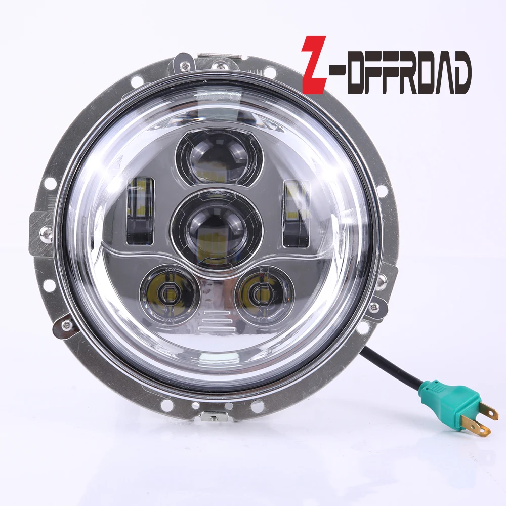 

1PCS Chrome 7 inch Round Motorcycle Led Projector Light Headlight For Motorcycle LED Headlamp +7inch rings bracket