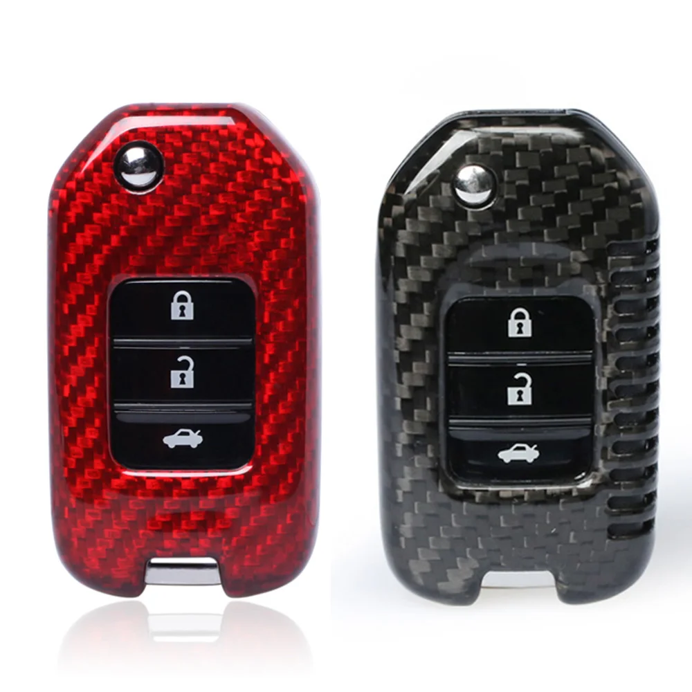 

TTCR-II Carbon Fiber Key Case Cover Remote Key Shell For Honda HRV CRV XR-V CRIDER Accord SPIRIOR Pilot CIVIC 2016