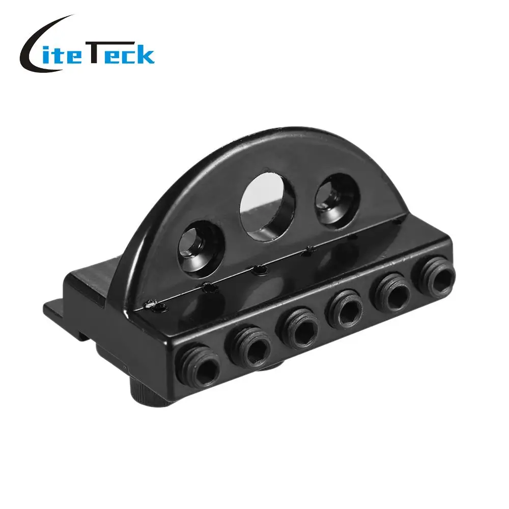 

High Quality Guitar String Lock Nut Set 6-string Headless Electric Guitar String Locking Nut Set with 2 Wrench 2 Screw Black