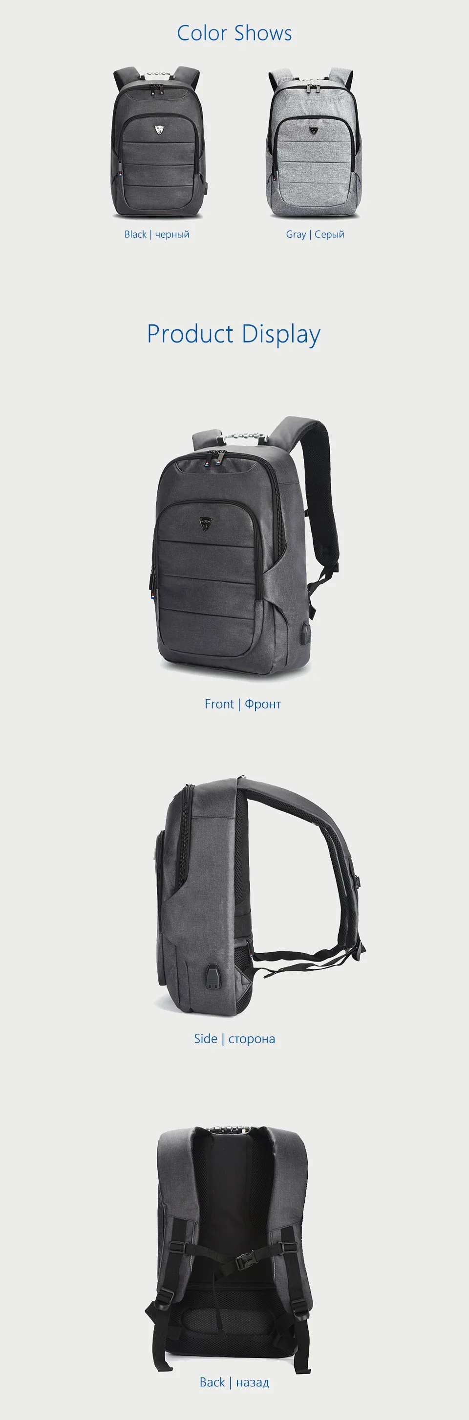 OZUKO, новинка, Мужской 15 дюймовый рюкзак для ноутбука, usb зарядка, мужские рюкзаки, школьный ранец, водоотталкивающий, женские дорожные сумки для подростков, Mochila