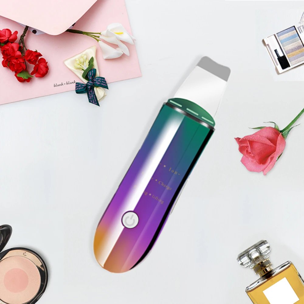 

the beautools/rocklean Ultrasonic Face Skin Scrubber Cleaner Cleansing Spatula Peeling Vibration Blackhead Removal Exfoliating