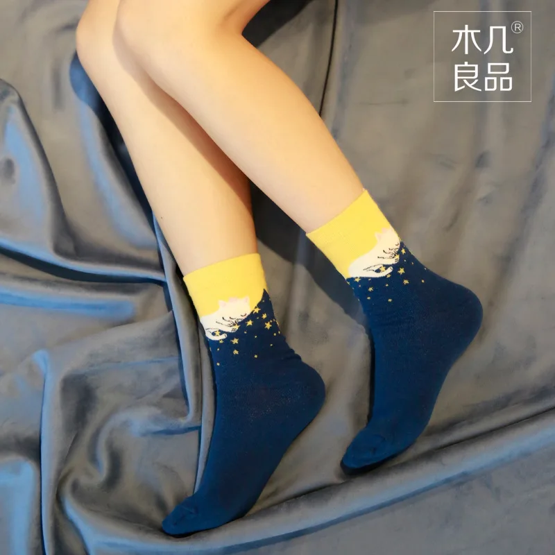 Новые модные яркие цвета милые женские носки хлопковые для девочек Япония Харадзюку забавные повседневные дешевые Новинка художественная винтажная