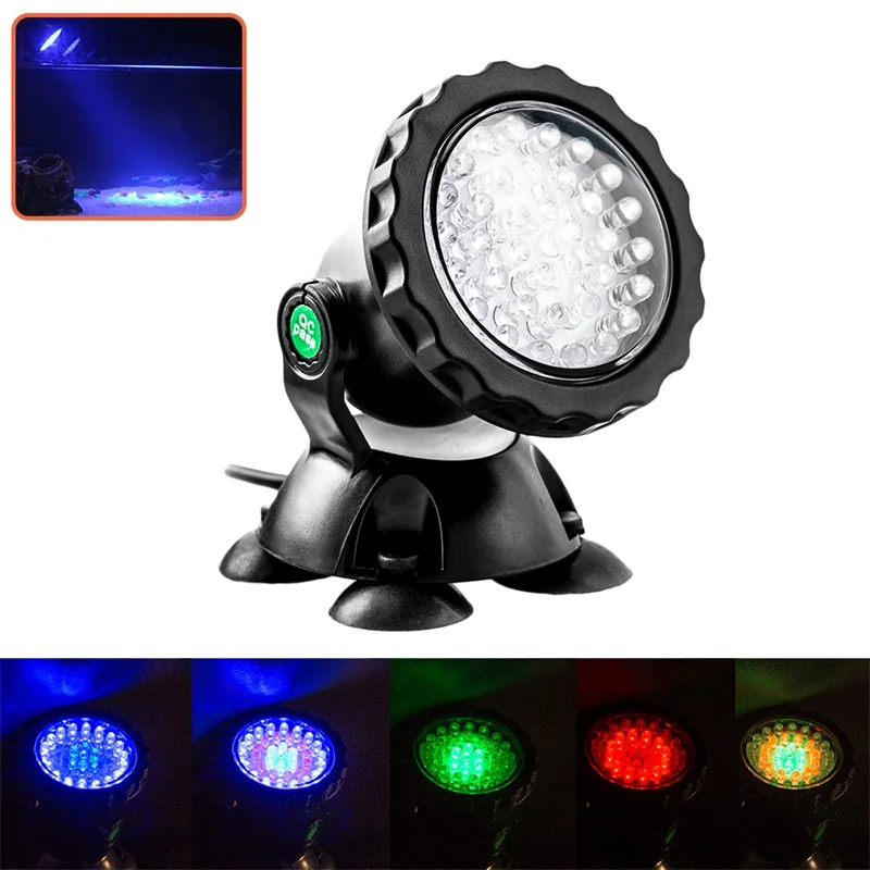 1 Set Waterproof Underwater Light Changing Garden Fountain Fish Tank Swimming Pool Pond Aquarium LED Spotlight Lamp
