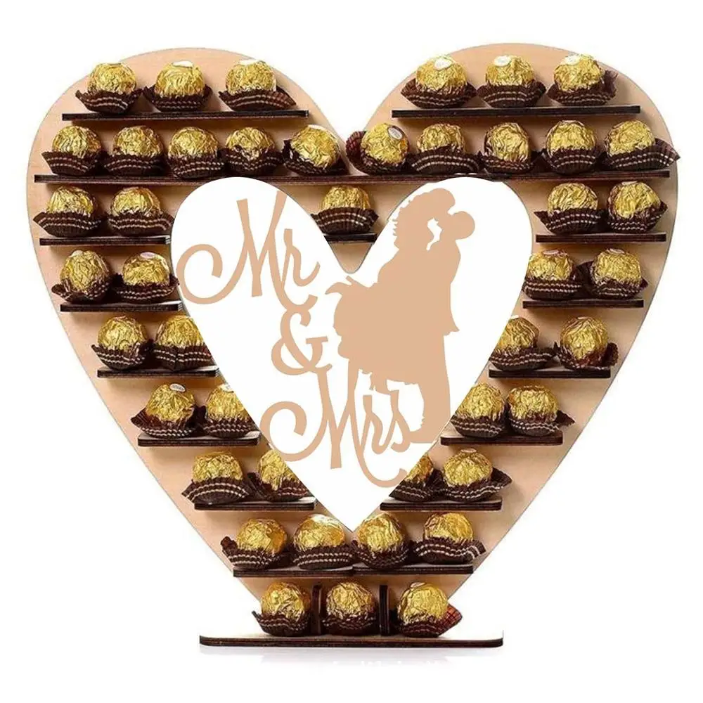 Романтические свадебные деревянные украшения Mr& Mrs шоколадный стенд дисплей конфеты кекс подставка для десерта домашний Декор Свадебная вечеринка баров - Цвет: 02