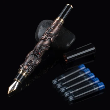 

Advanced Fountain Pen Jinhao Chinese Dragon Bronze Heavy Gift Pen