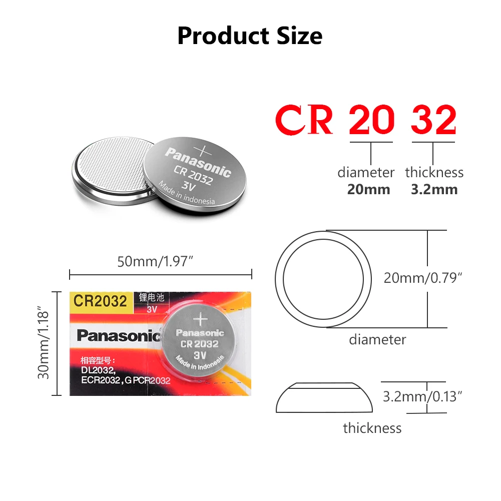 1 шт. PANASONIC CR2032 2032 3V Высокопроизводительные кнопочные батареи! Светодиодный светильник для часов