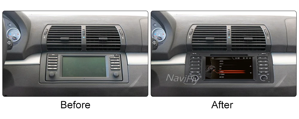 Excellent NaviFly Original UI 7" Car DVD multimedia player For BMW/E39 X5 E53 With Car GPS radio audio BT USB SD Canbus RDS MIC E39 8