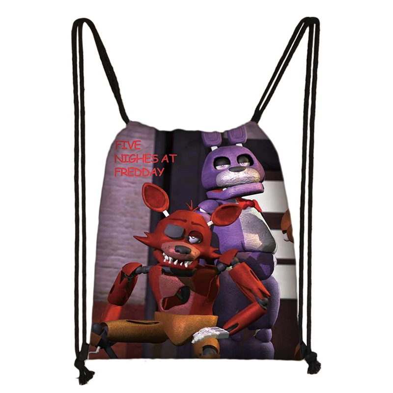 Five Nights At Freddy's Freddy Chica FNAF 3D Cartoon Kids Drawstring Backpack Shopping School Traveling Party Bags Gift